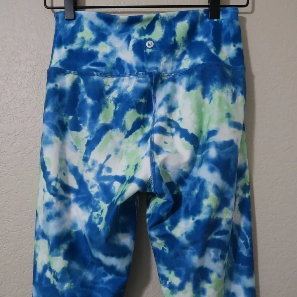 Wildfox Tie Dye Leggings Yoga‎ Workout Full Length Gym Hippie Green Blue